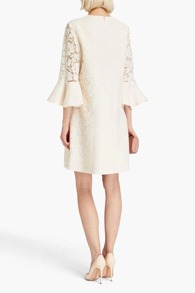 Valentino Lace-paneled cotton-blend crepe mini dress 3