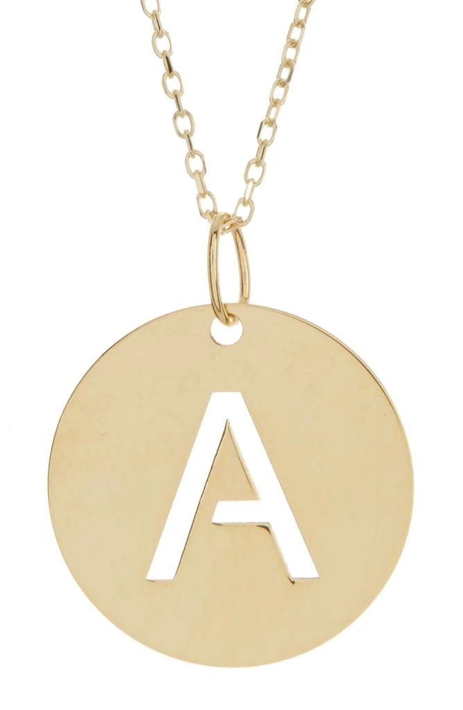 KARAT RUSH 14K Yellow Gold Gold Disc Initial Pendant Necklace 1