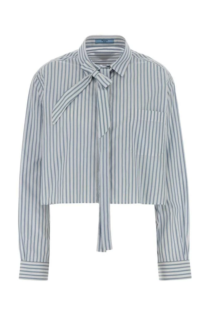 Prada Versace Striped Cropped Shirt 1
