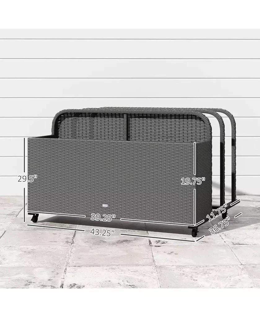 Outsunny Wicker Pool Float Storage Organizer, Pool Float Holder 3