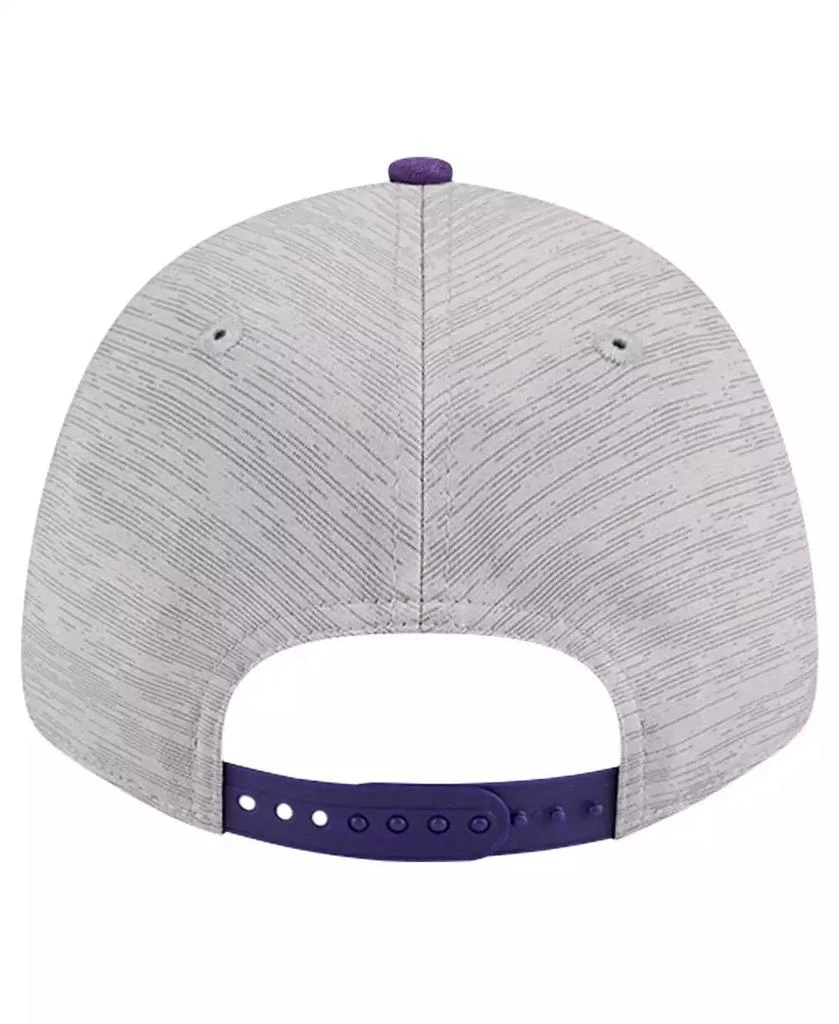 New Era Men's Heather Gray/Purple Los Angeles Lakers Active Digi-Tech Two-Tone 9FORTY Adjustable Hat 4