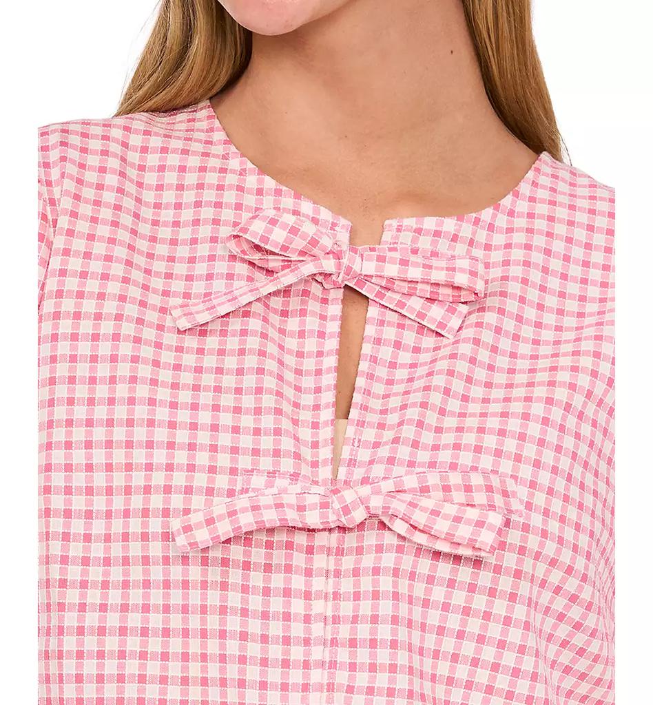 CeCe Women's Gingham Bow-Front Peplum Top