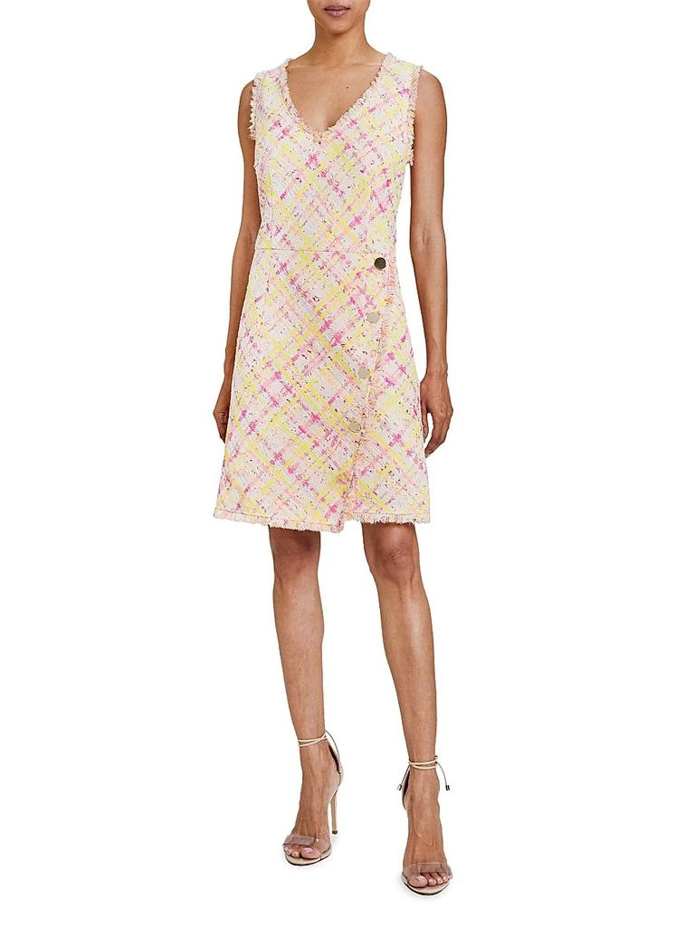 Santorelli Plaid Tweed Sleeveless Mini-Dress 2