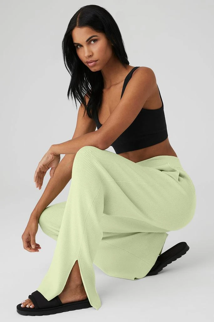 Alo Knit High-Waist Salana Wide Leg Pant - Iced Green Tea 5