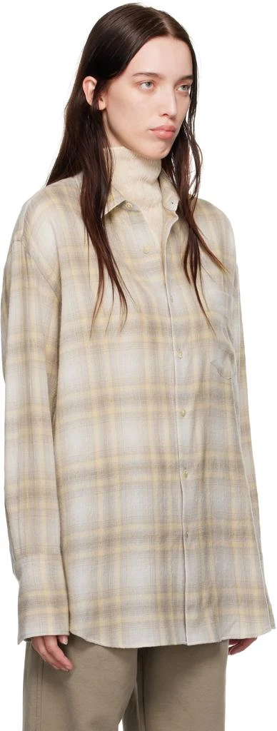 AURALEE Yellow Airy Wool Check Shirt 2
