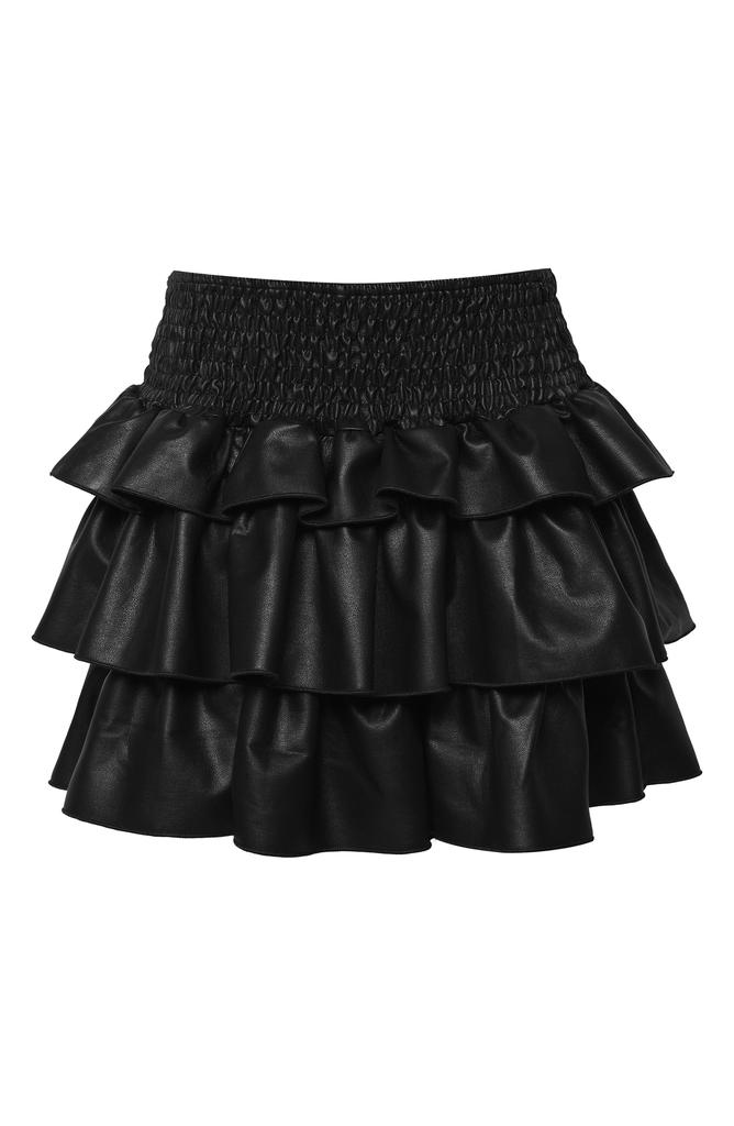 Hannah Banana Kids' Tiered Faux Leather Skirt