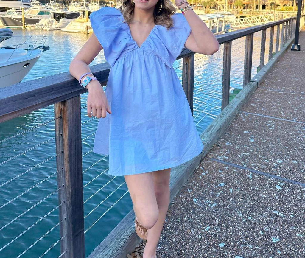 day + moon Day + Moon - Puff Sleeve Baby Doll Mini Dress