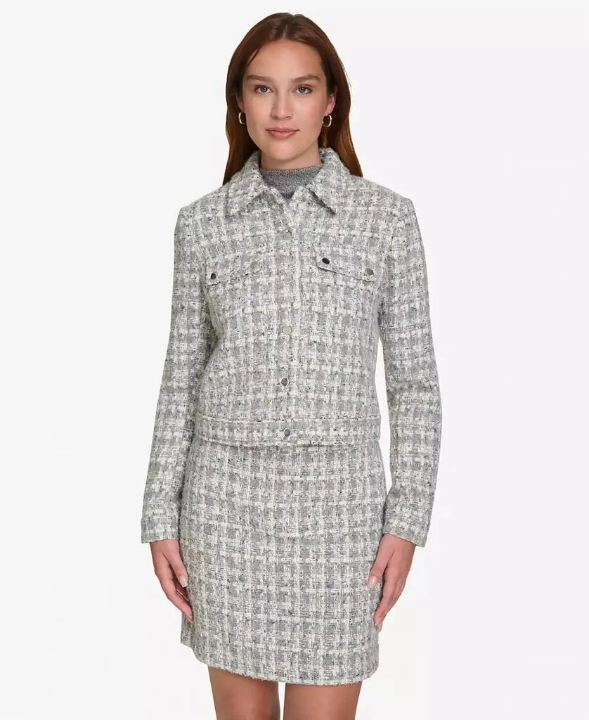 Calvin Klein Women's Tweed Button-Front Jacket 2