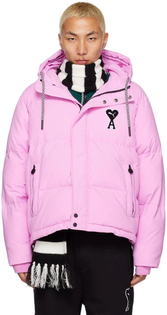 AMI Pink Puma Edition Puffer Jacket 1