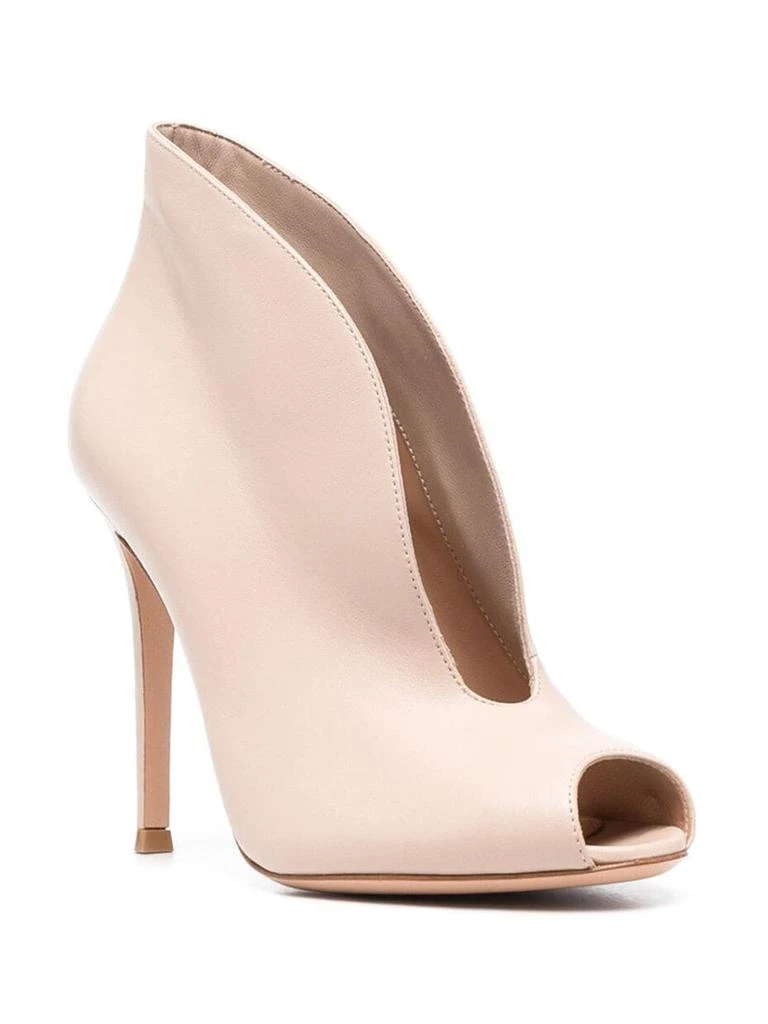 Gianvito Rossi OPEN TOE LEATHER HEEL ANKLE BOOTS 2