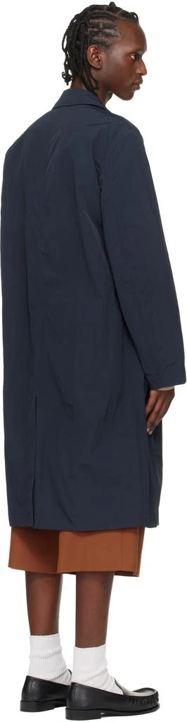 Dries Van Noten Navy Taffeta Coat 3