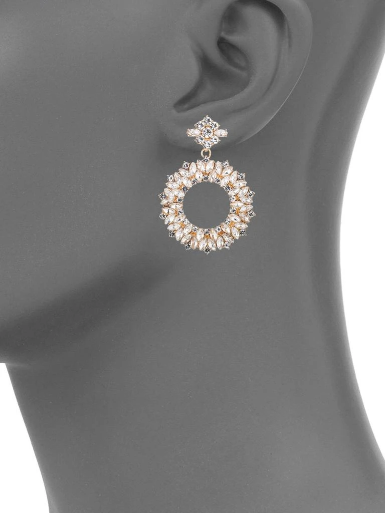 Eye Candy LA Luxe Collection Goldplated Brass 
Glass Crystal Hoop Drop Earrings 2