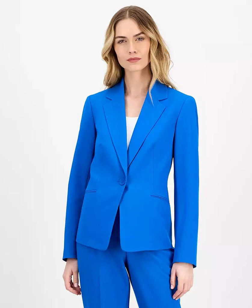 Le Suit Women's Crepe One-Button Straight-Leg Pantsuit Set, Regular & Petite 6