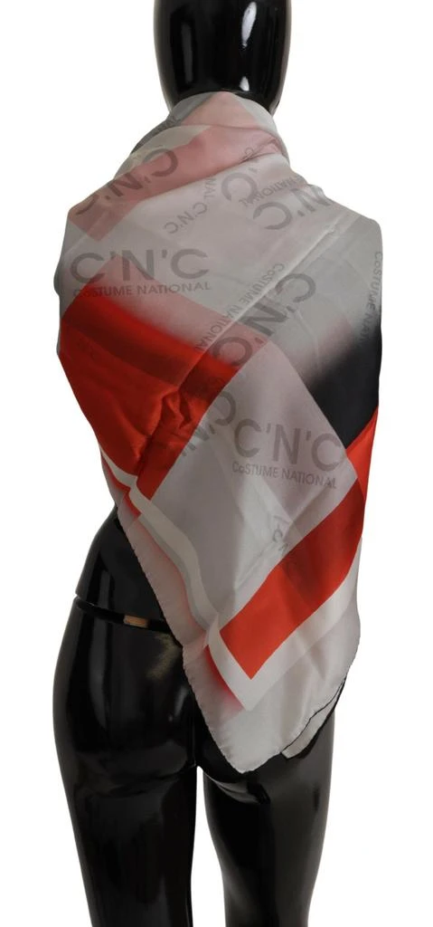 Costume National Costume National Gray Red Shawl Foulard Wrap Scarf 3