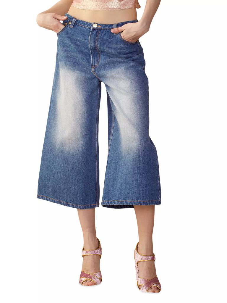 Cynthia Rowley Low-Rise Baggy Crop Jeans