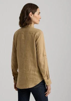 Lauren Ralph Lauren Ralph Lauren Petite Linen Roll Tab Sleeve Shirt 2