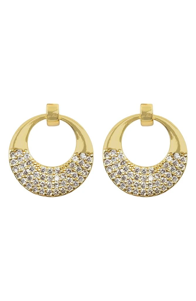 Panacea Pavé Circle Drop Earrings 1