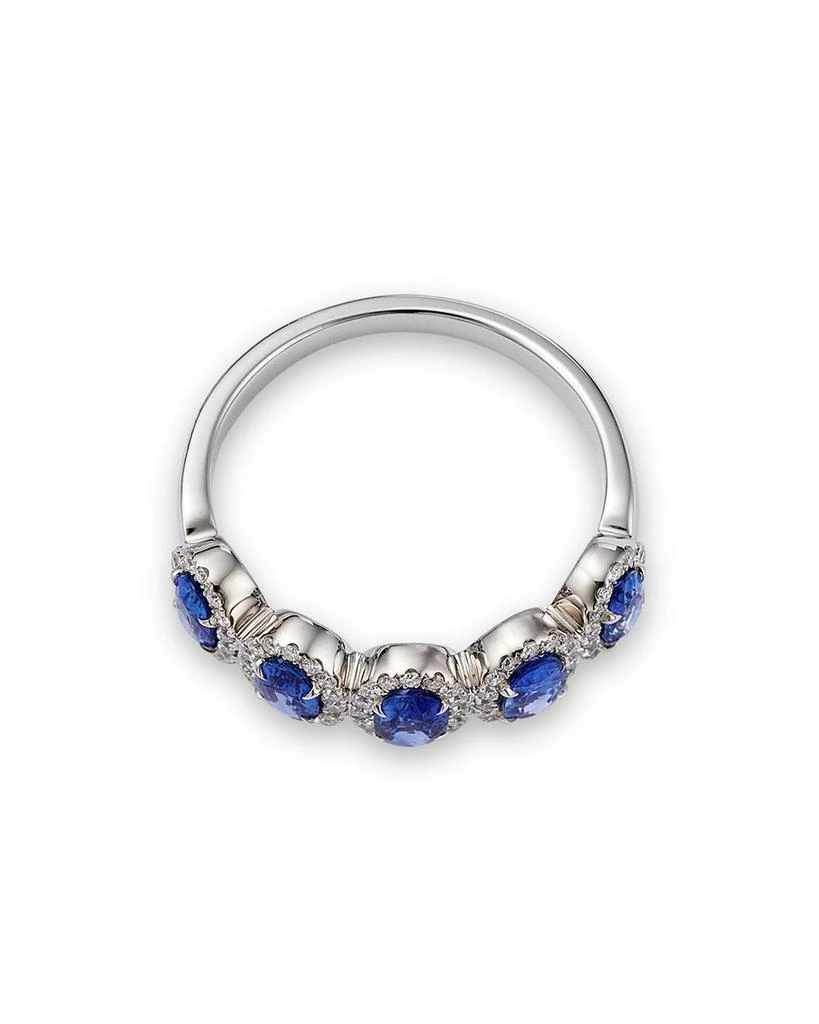 Bloomingdale's Fine Collection Blue Sapphire & Diamond Multi-Halo Ring in 14K White Gold - Exclusive 3