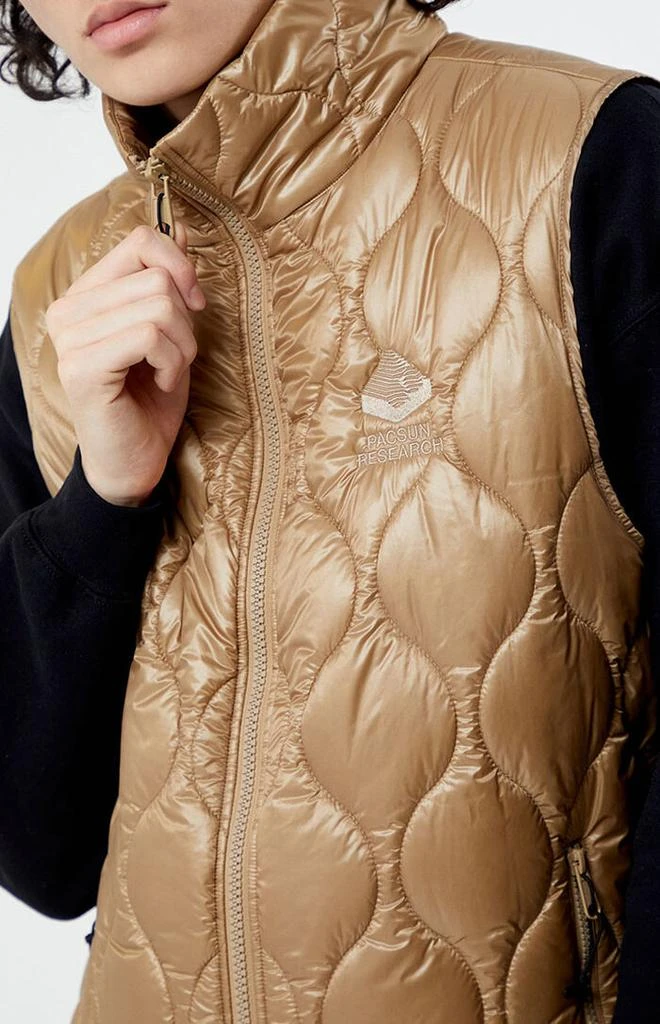 PacSun Tan Quilted Vest 2