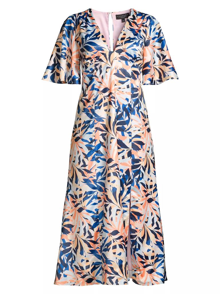 Laundry by Shelli Segal Tropical-Print Midi-Dress