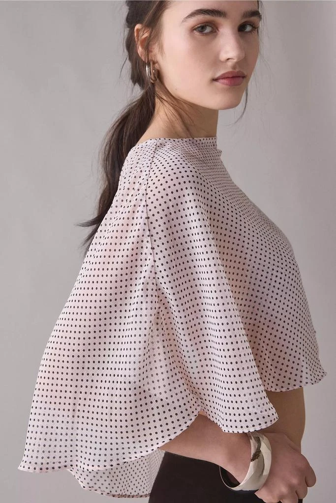 AFRM AFRM Enza Mauve Pin Dot Sheer Cape Top 3
