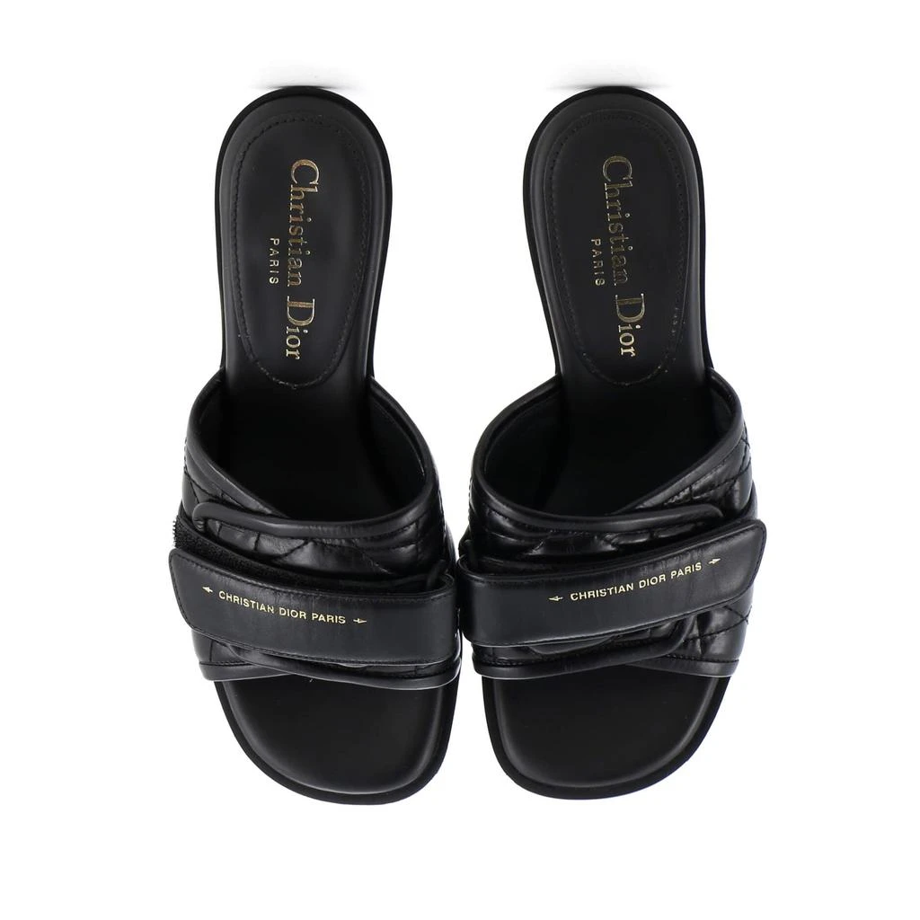 Dior Women's Dio(r)evolution Heeled Slide Sandals Cannage Quilt Leather 2
