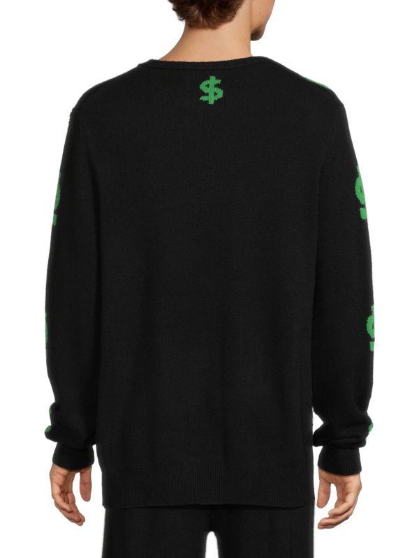 Kids Worldwide ​Cashmere-Wool Dollar Sign Crewneck Sweater