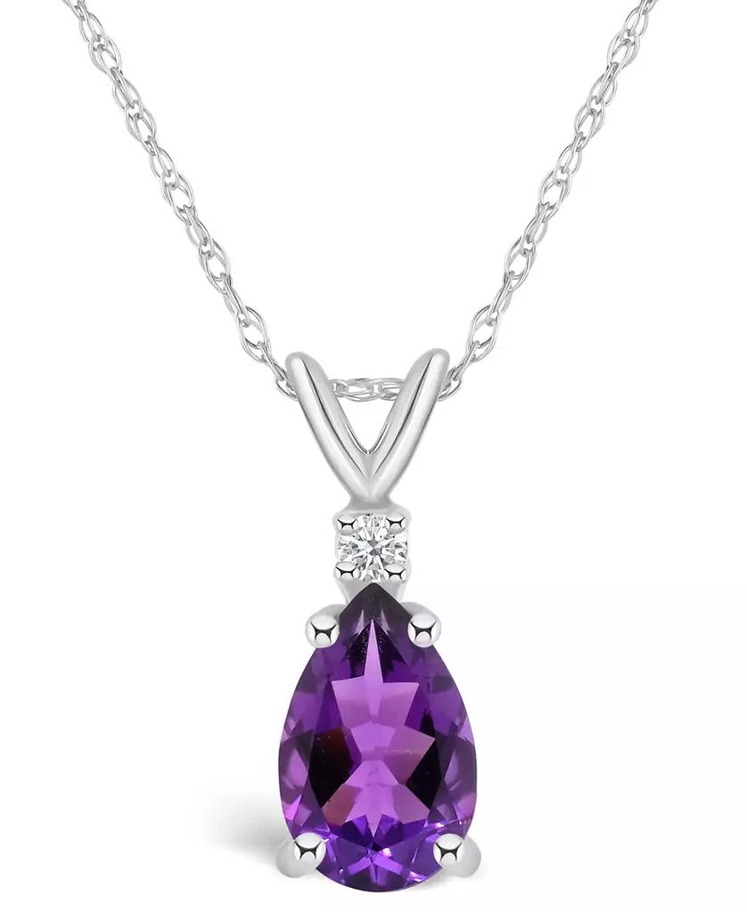Macy
s Amethyst (1 ct. t.w.) and Diamond Accent Pendant Necklace in 14K Yellow Gold or 14K White Gold 1