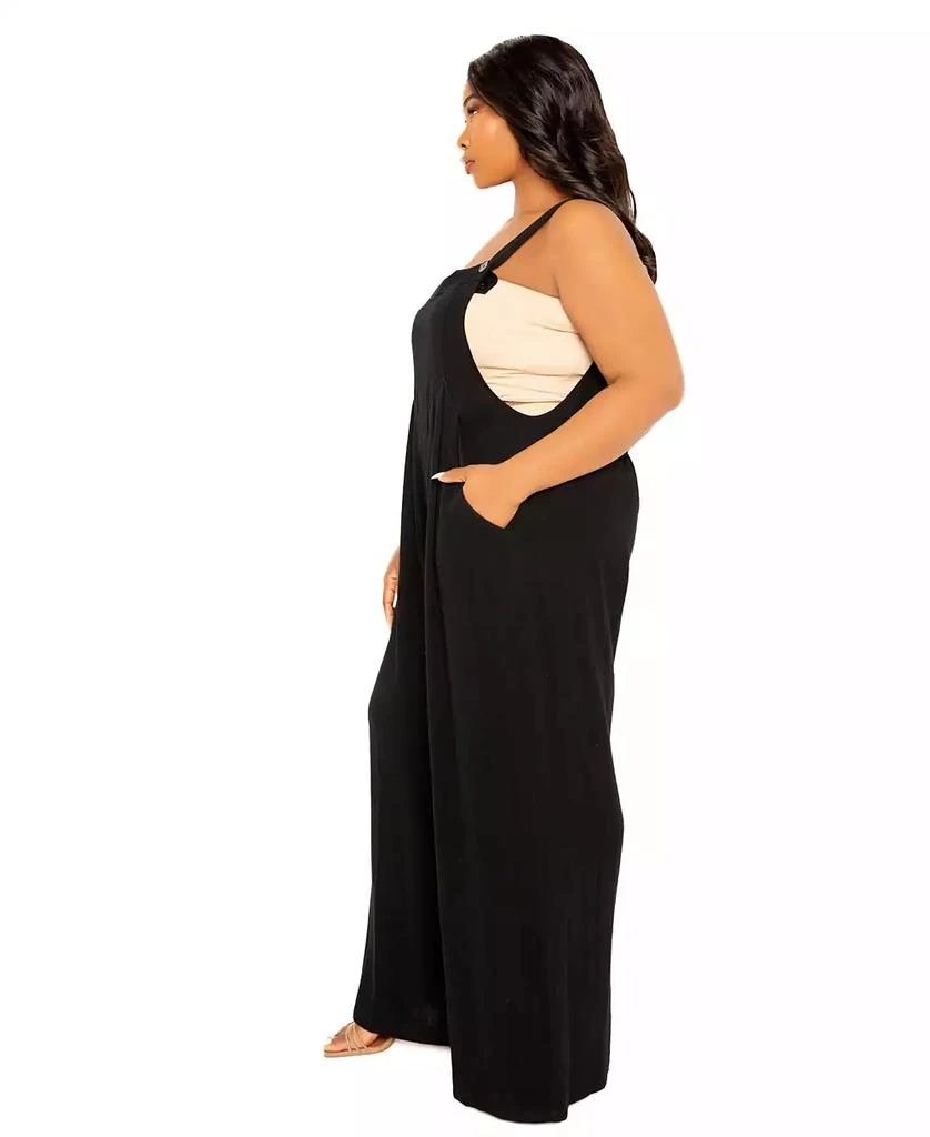 Buxom Couture women
s Plus Size Wide Leg Linen Jumpsuit 2
