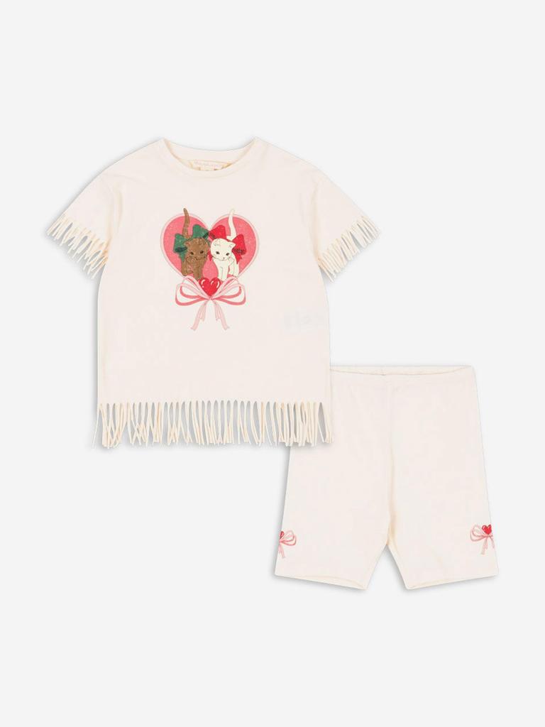 Konges Slojd Girls Marah Short Set in Ivory