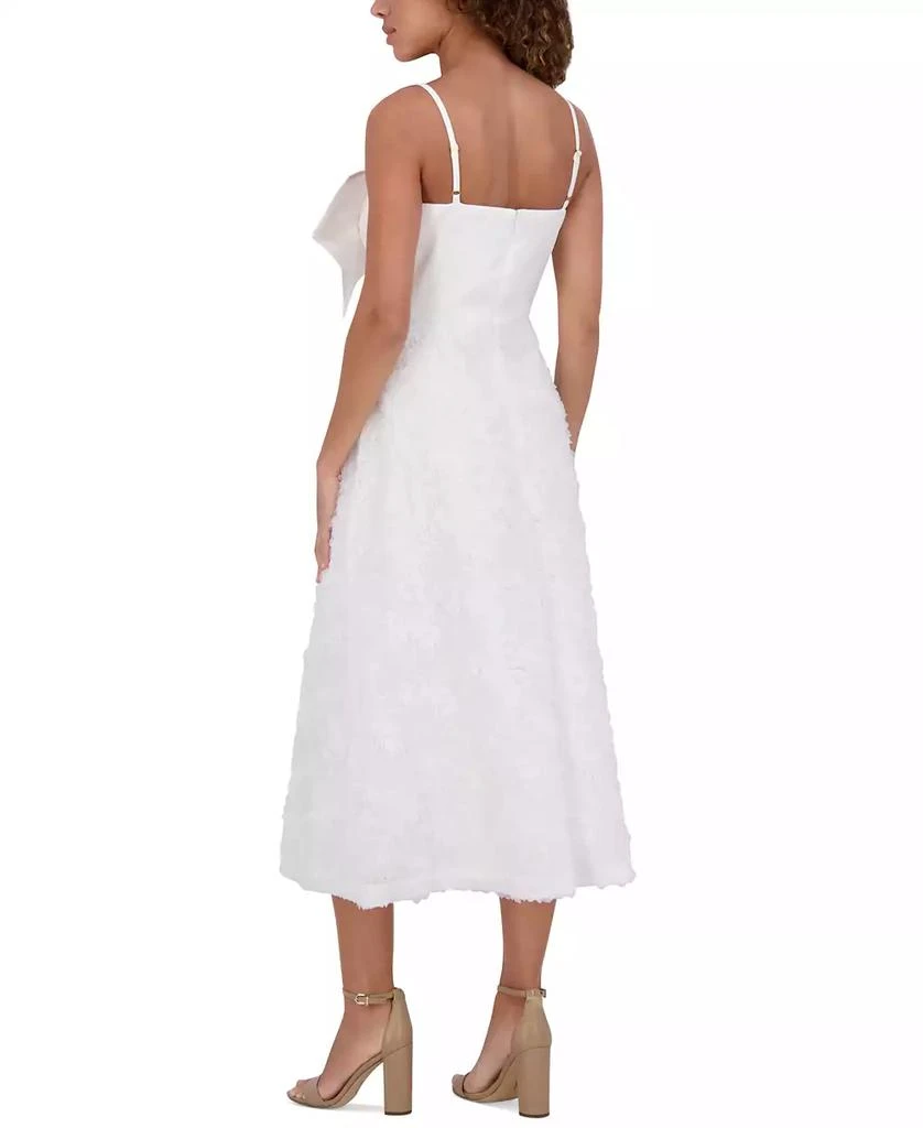 Kensie Women's Large-Bow-Trim Sleeveless A-Line Dress 4