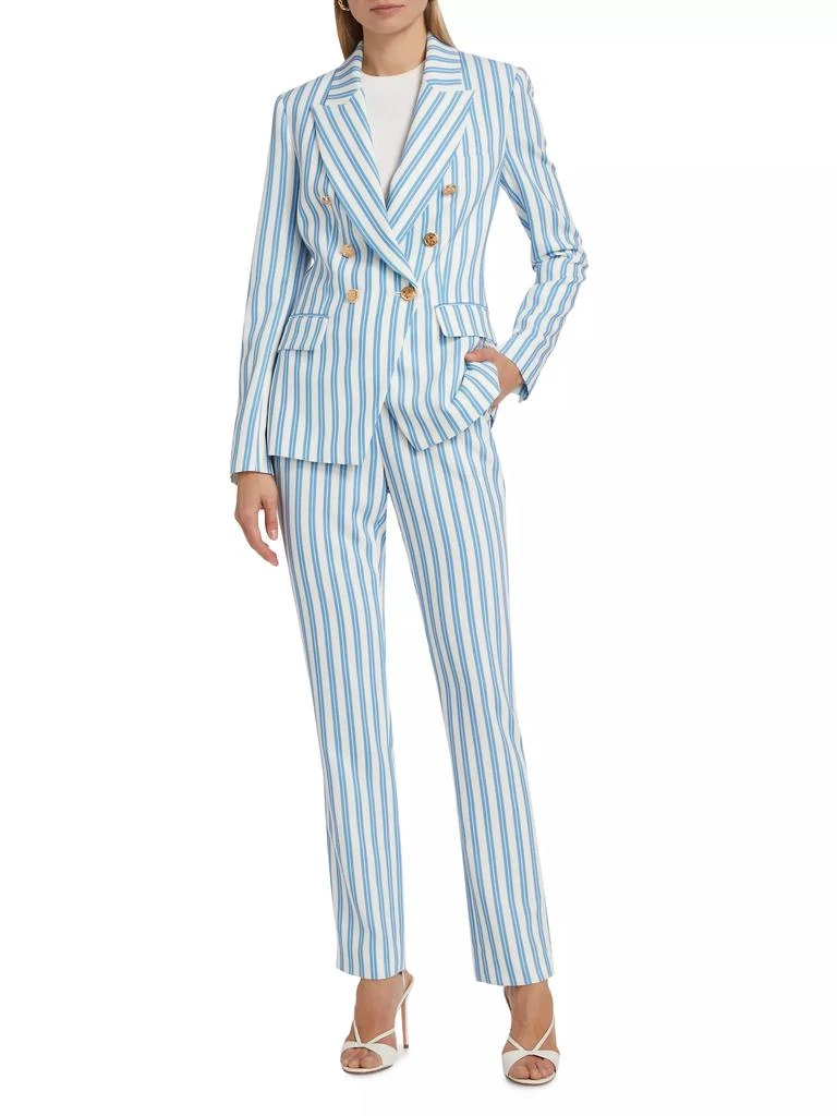 Toccin Kylie Striped Double-Breasted Cutaway Blazer 2