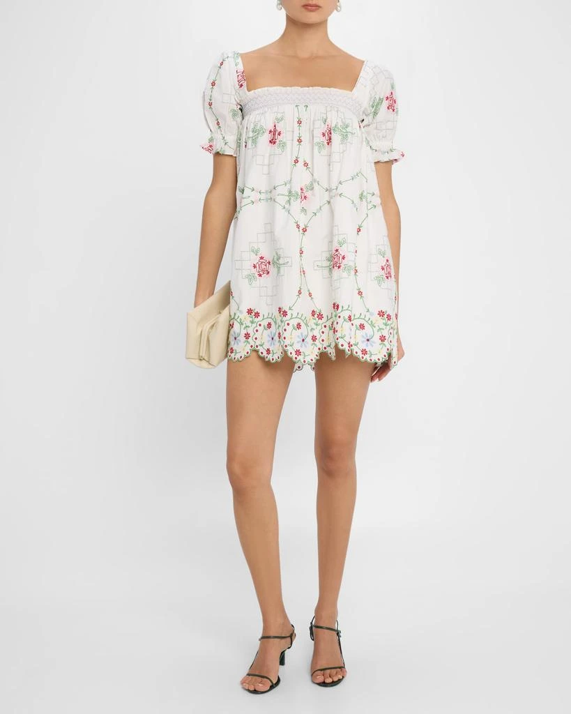 Damson Madder Lulu Rose Embroidered Mini Dress 4