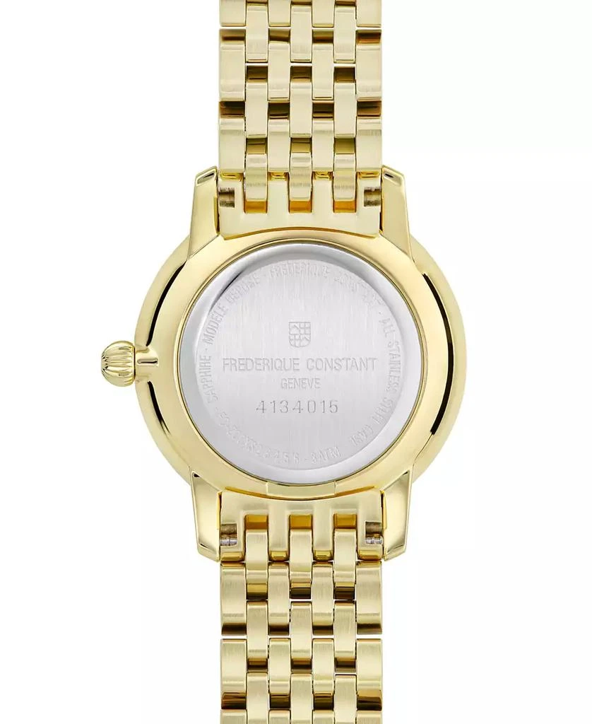 Frederique Constant Women's Swiss Slimline Mini Gold-Tone Stainless Steel Bracelet Watch 25mm 3
