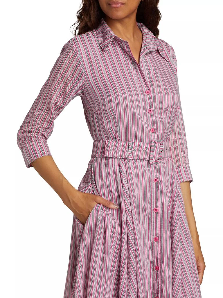 SAMANTHA SUNG Aster Napoli Stripe Cotton Shirtdress 7