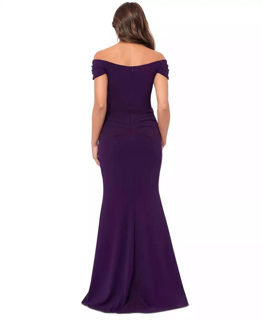 XSCAPE Women's Ruched Off-The-Shoulder Long Dress 6