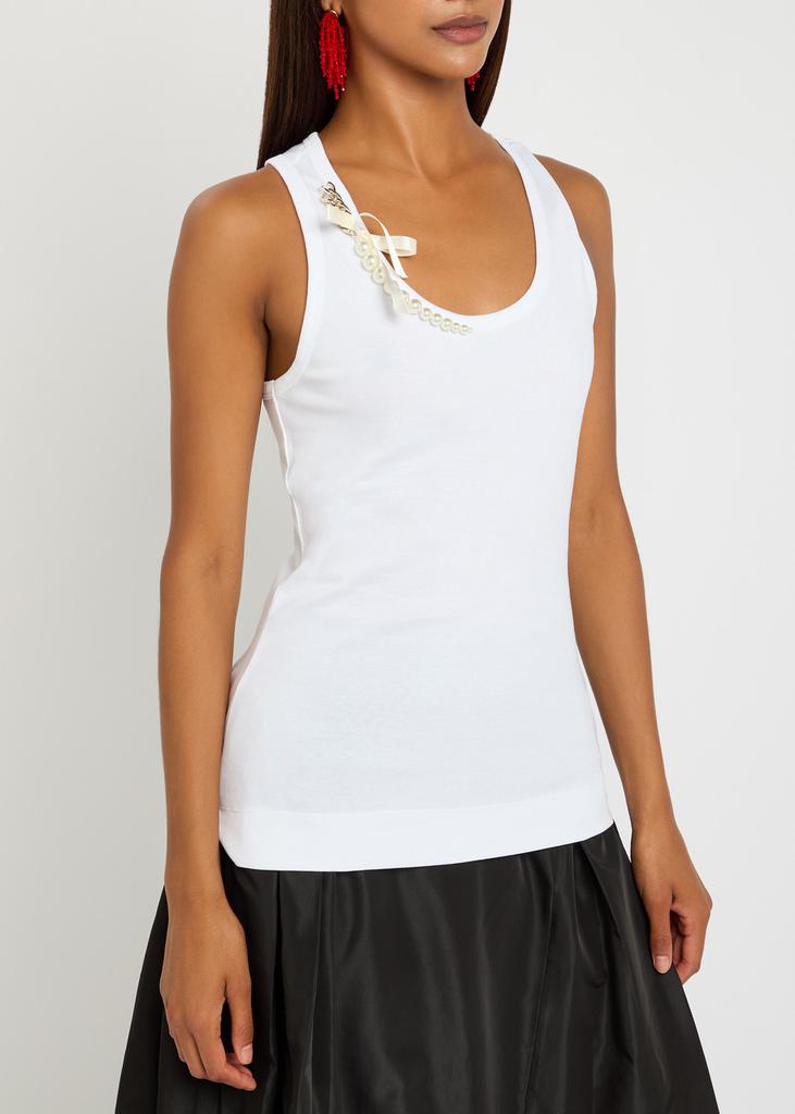 Simone Rocha Pearl Chain Sculpt cotton tank