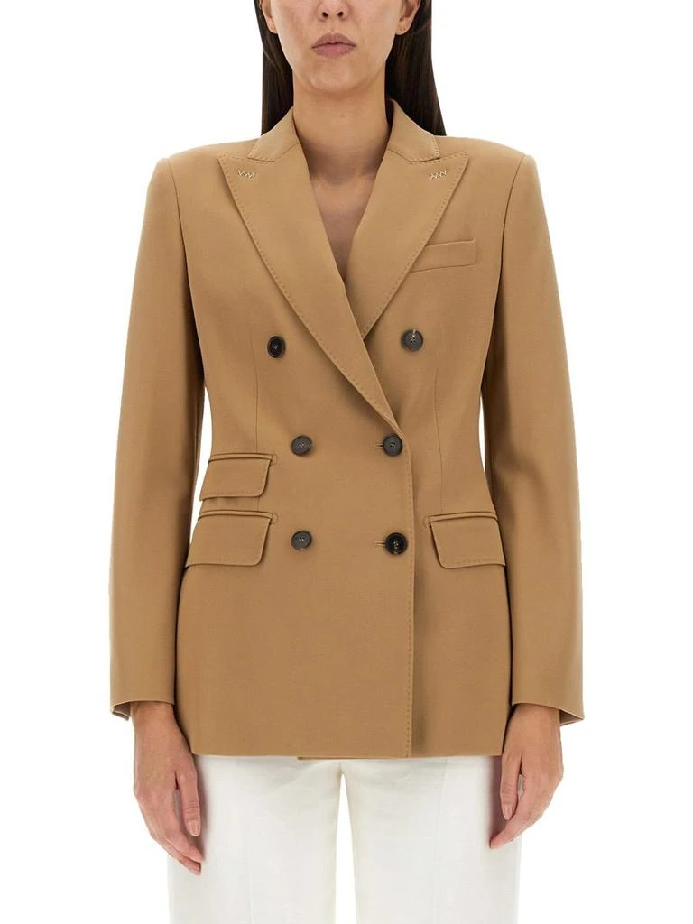 Max Mara Max Mara Double-Breasted Long-Sleeved Blazer from Cettire