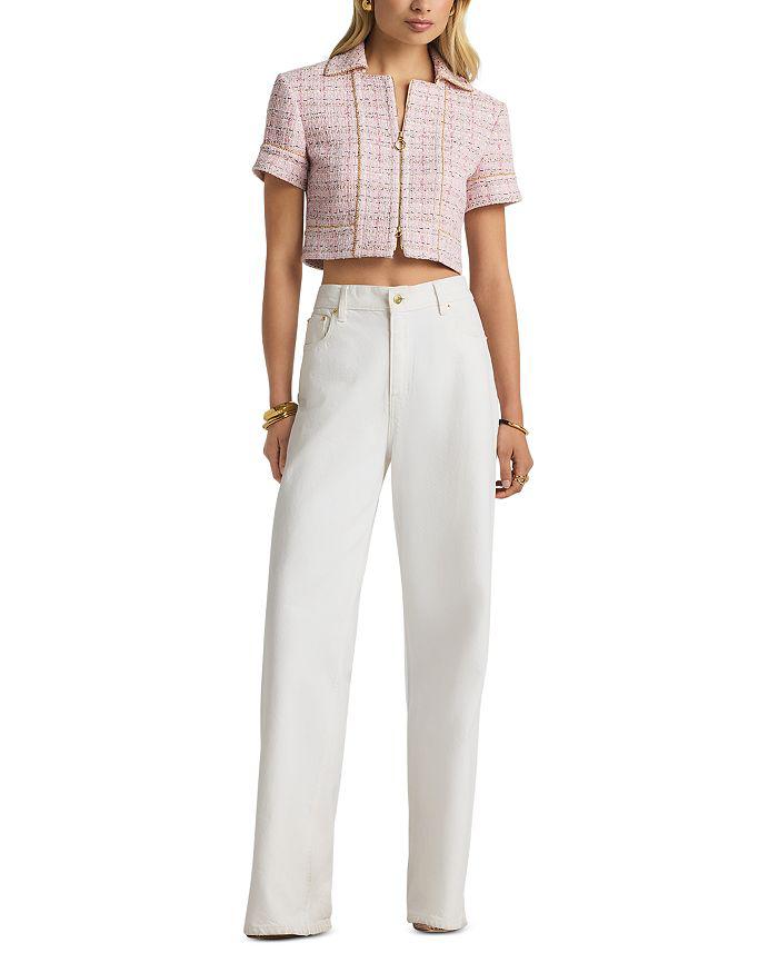 St. John Metallic Tweed Cropped Jacket