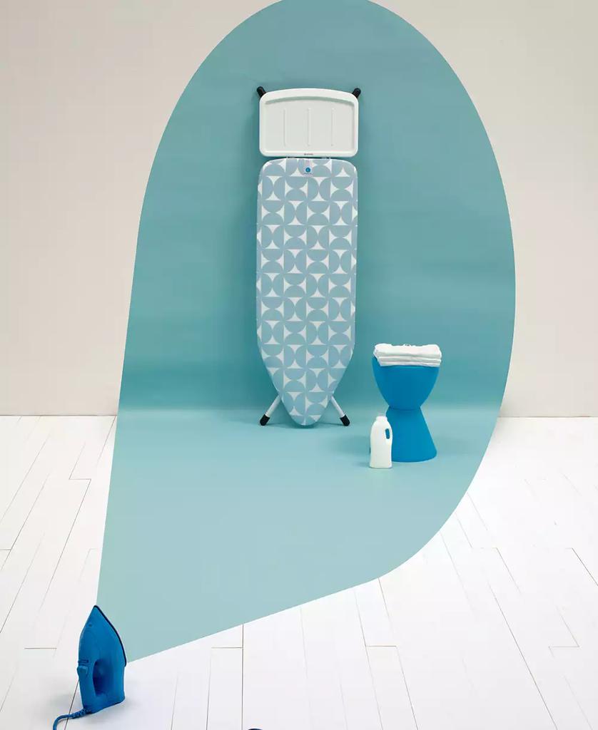 Brabantia Ironing Board C, 49 x 18", 124 x 45 Centimeter with Solid Steam Unit Holder, 1" 25 Millimeter and White Frame
