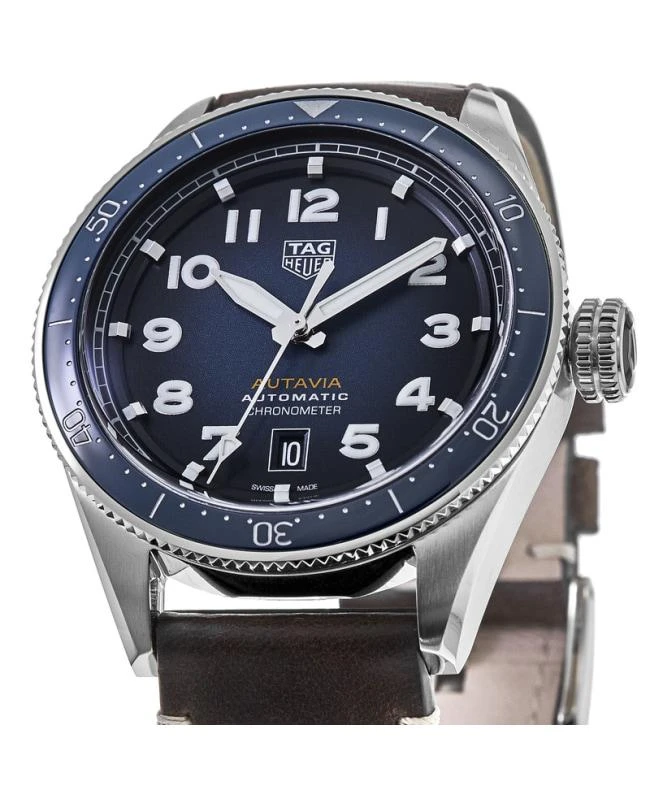 TAG Heuer Tag Heuer Autavia Calibre 5 Chronometer Automatic Blue Dial Brown Leather Strap Men's Watch WBE5116.FC8266 3