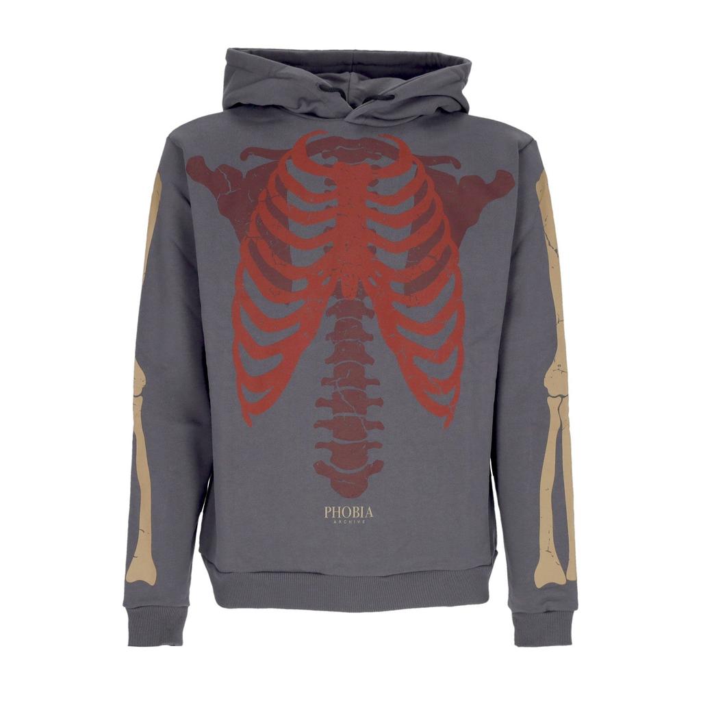 Phobia Bones Hoodie Men's Lightweight Hoodie Grey/red/beige