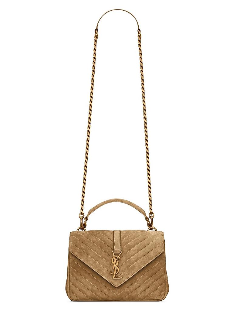 Ysl, Saint Laurent, Spontini Black Suede Saddle Shape