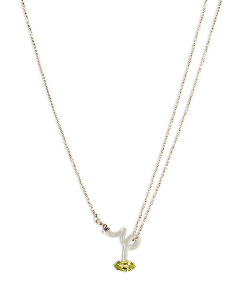Bea Bongiasca 9K Yellow Gold & Sterling Silver You're So Vine Peridot White Pendant Necklace, 15"-15.75" 1
