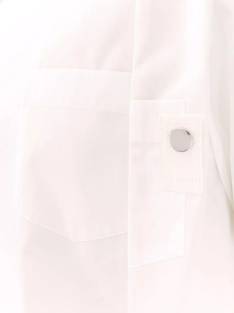 Sacai Cotton shirt with nylon insert on the back 4
