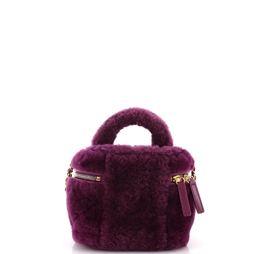 Chanel Coconing Top Handle Vanity Case with Chain Quilted Shearling Small 4