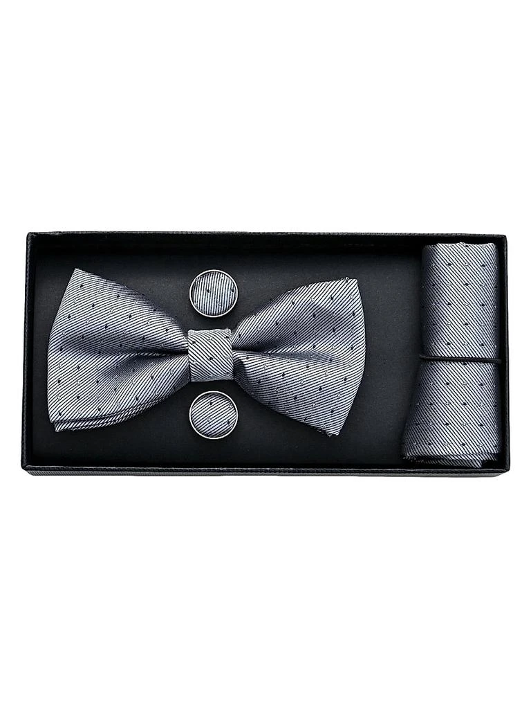 Moustache Textured Bow Tie Set