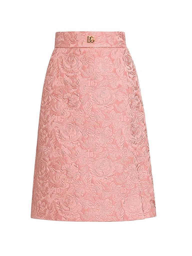 Dolce
Gabbana Floral Jacquard A-Line Midi-Skirt 1