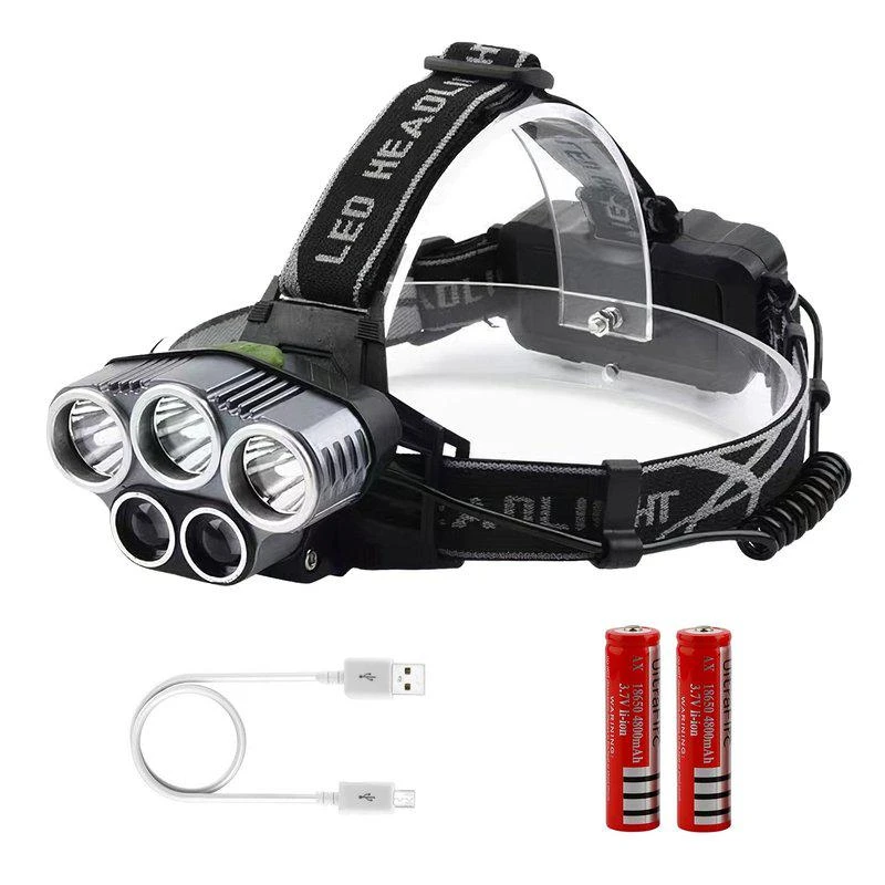 Fresh Fab Finds Rechargeable Headlamp 20000 Lumen LED Headlight 6 Modes Headlamp Flashlight For Camping Cycling Hiking Hunting Emergency Black 1