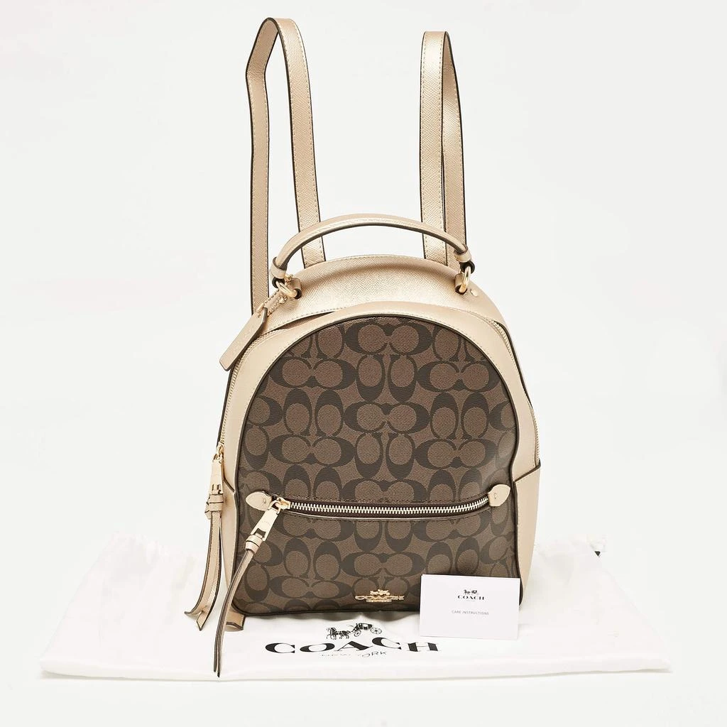 Coach Coach Gold/Brown Signature Coated Canvas and Leather Jordyn Backpack 9